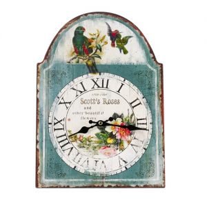 At Home in the Country - Birds Clock with Roman Numerals