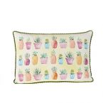 At Home in the Country - Cacti in Pots 100% Cotton Cushion