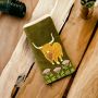 At Home in the Country - Forest Green with Highland Cow Detailing Glasses Pouch