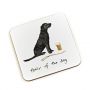 At Home in the Country - "Hair of the Dog" Black Labrador Coaster