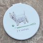 At Home in the Country - I (Heart) Westies Compact Mirror