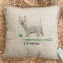 At Home in the Country - I (Heart) Westies Linen Mix Cushion