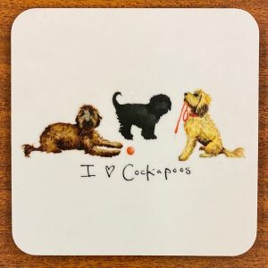 At Home in the Country - I love Cockapoos Coaster