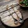 At Home in the Country - Long Champagne Gold Stag Salad Servers