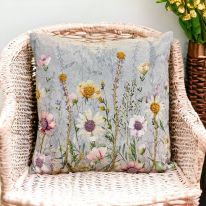 NEW Square Embroidered Cushion, pinks,creams & yellows