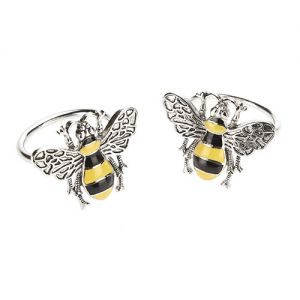 At Home in the Country - Pair of Bee Enamel Napkin Rings