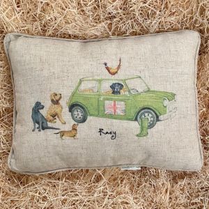 At Home in the Country - "Racy" Mini with Pheasant Linen Mix Cushion