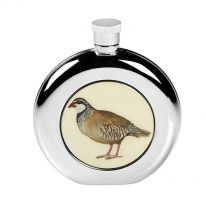 Round Partridge Hip Flask