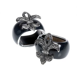 At Home in the Country - Set of 2 Fleur de Lys Napkin Rings