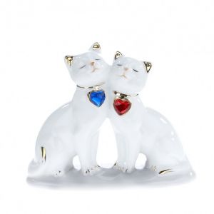 At Home in the Country - "The Lovers" Ceramic Cats