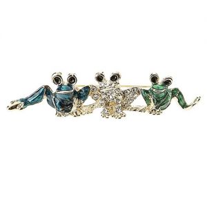 At Home in the Country - Three Frogs Brooch